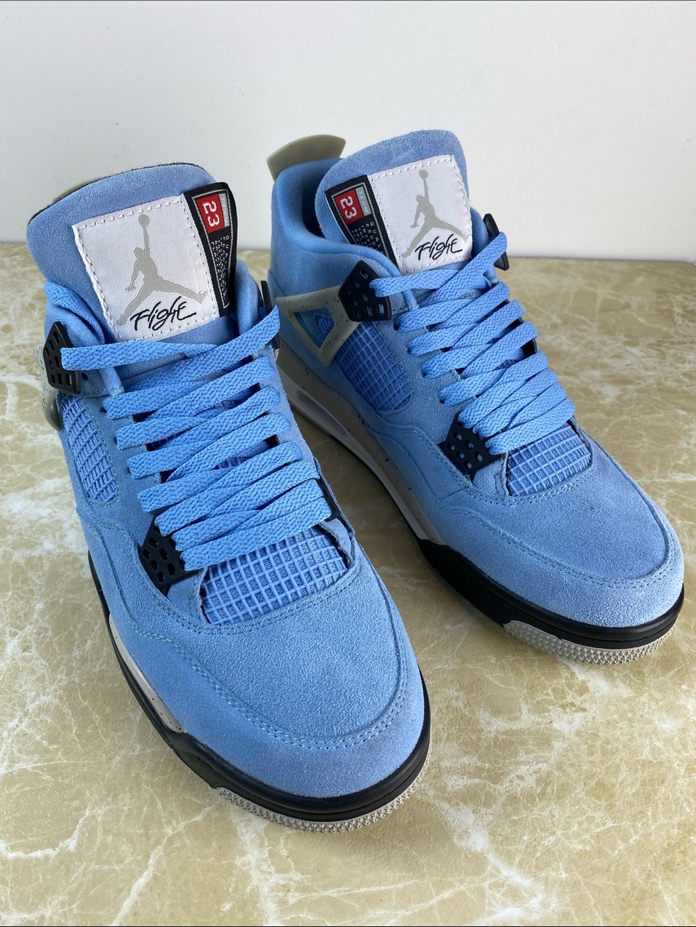 Jordan Light Blue Suede Retro Basketball Sneakers